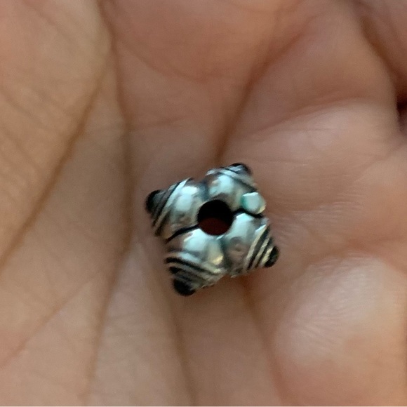 Retired HTF Pandora "Hypnotize" Black Onyx Safety Clip Stopper Charm - Picture 9 of 11